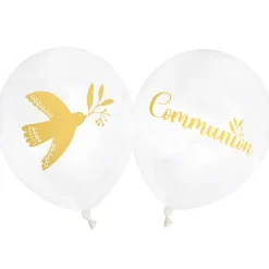6 BALLONS LATEX CÉRÉMONIE BIRDY 30CM BLANC