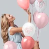 6 BALLONS LATEX EVJF 30CM ROSE BLANC