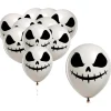 10 BALLONS LATEX FANTÔME BOUCHE COUSUE 30CM BLANC
