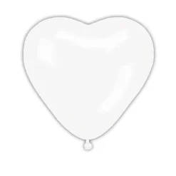 3 BALLONS LATEX GÉANT COEUR BLANC BIO 44CM