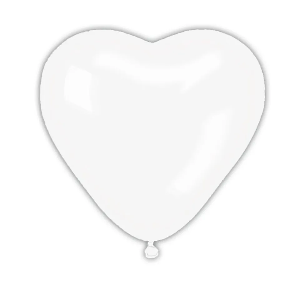 3 BALLONS LATEX GÉANT COEUR BLANC BIO 44CM