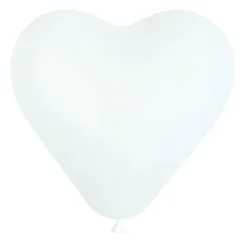 3 BALLONS LATEX GÉANT COEUR BLANC BIO 44CM