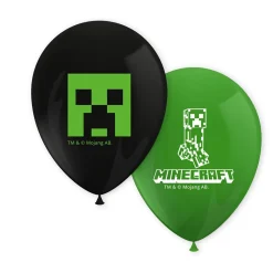 8 BALLONS LATEX MINECRAFT JEUX VIDÉO 28CM VERT