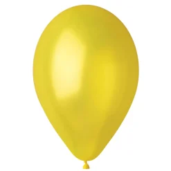 50 BALLONS LATEX MÉTALLISÉS JAUNE BIO 30