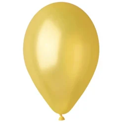 10 BALLONS LATEX MÉTALLISÉS JAUNE BIO 30CM