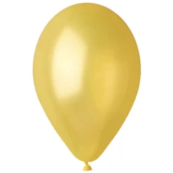 10 BALLONS LATEX MÉTALLISÉS JAUNE BIO 30CM