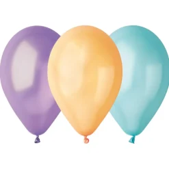 10 BALLONS LATEX MÉTALLISÉS MULTICOLORE BIO 30CM