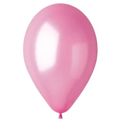 50 BALLONS LATEX MÉTALLISÉS ROSE BONBON BIO 30CM