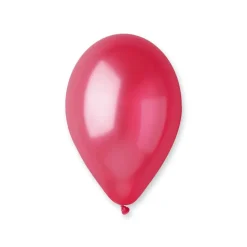50 BALLONS LATEX MÉTALLISÉS ROUGE FONCE BIO 30CM