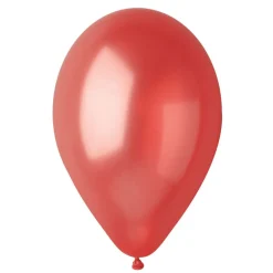 50 BALLONS LATEX MÉTALLISÉS ROUGE FONCE BIO 30CM