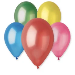 50 BALLONS LATEX NATUREL 30CM MULTICOLORE MÉTAL