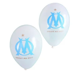 11 BALLONS LATEX OM FOOTBALL 30CM BLANC