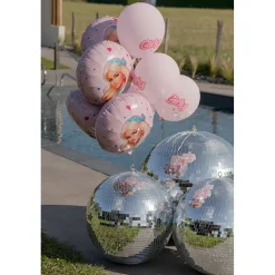 6 BALLONS LATEX POUPÉE GIRLY MODE 30CM ROSE