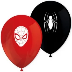 8 BALLONS LATEX SPIDERMAN WORLD OF WEBS 28CM