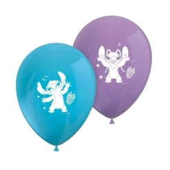 8 BALLONS LATEX STITCH 28CM BLEU VIOLET