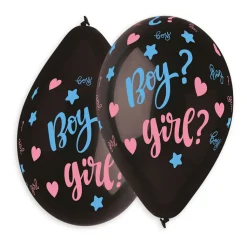 5 BALLONS LATEX SURPRISE BABYSHOWER CONFETTIS