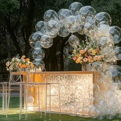 40 BALLONS PLASTIQUE 25-45-60CM TRANSPARENT