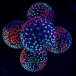 10 BALLONS POIS FLUO UV NÉON MULTICOLORE 30CM