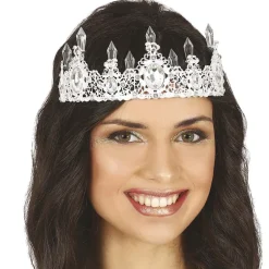 BANDEAU COURONNE MÉTALLIQUE DIAMANT ARGENT ADULTE