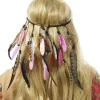 BANDEAU INDIENNE PLUMES ROSES ADULTE