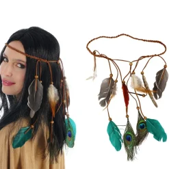 BANDEAU INDIEN PLUMES PAON ADULTE