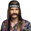 BANDEAU NOIR PEACE AND LOVE HIPPIE 92CM ADULTE