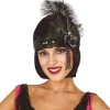 BANDEAU À SEQUINS NOIR AVEC PLUMES PAON FEMME