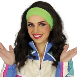 BANDEAU STRETCH SPORT ANNÉES 80 ADULTE FLUO VERT