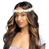 BANDEAU TÊTE IBIZA FLEURS TISSU BLANC