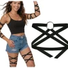 BANDE DÉCORATIVE NOIRE JAMBES BRAS ADULTE