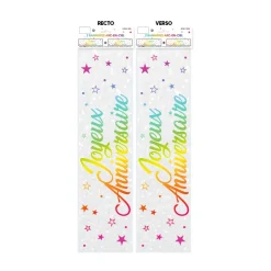 BANNIERE JOYEUX ANNIVERSAIRE METALLIQUE MULTICOLORE