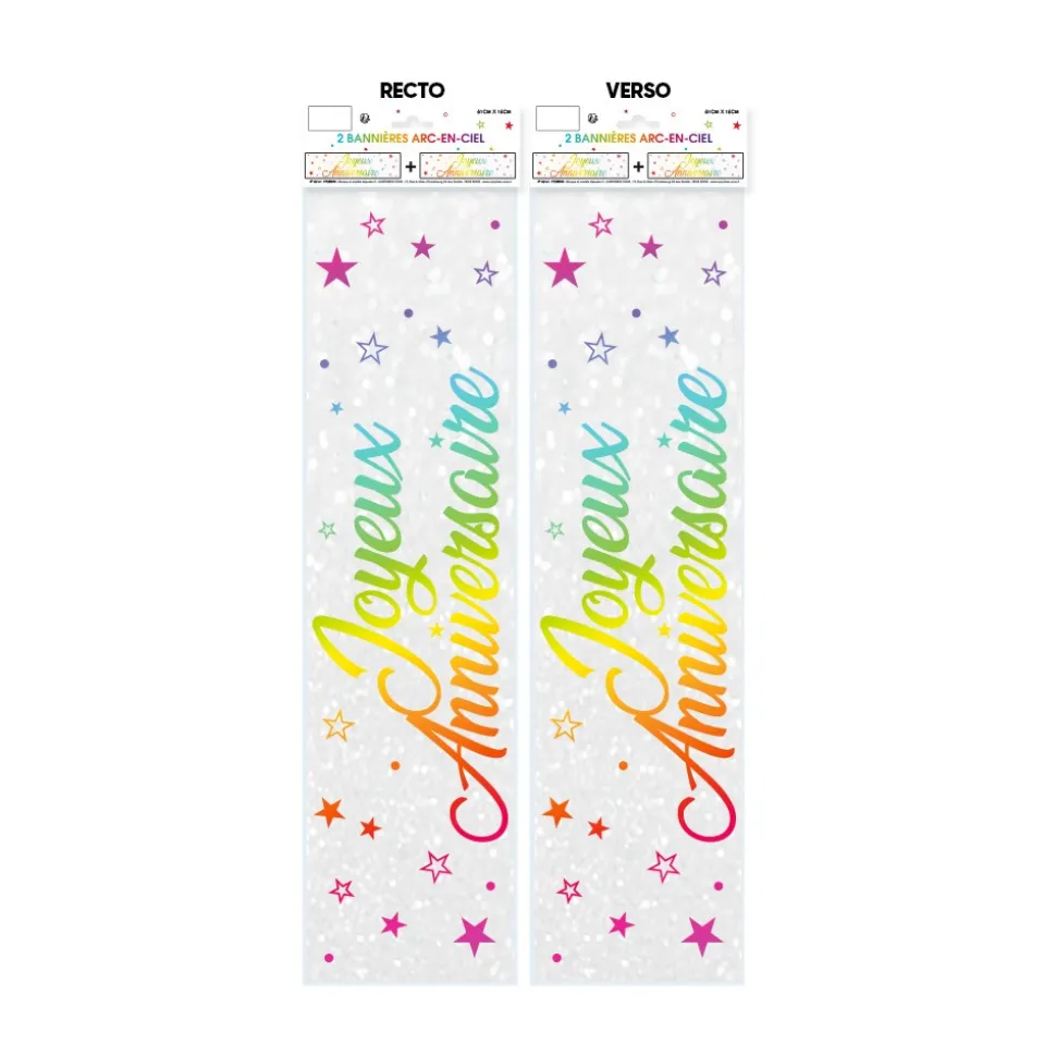 BANNIERE JOYEUX ANNIVERSAIRE METALLIQUE MULTICOLORE