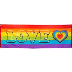 BANNIÈRE POLYESTER AMOUR LGBT 74X220CM ARC-EN-CIEL