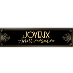 2 BANNIÈRES ANNIVERSAIRE GATSBY 61X16CM NOIR