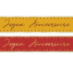 2 BANNIÈRES ANNIVERSAIRE INCA BOHÈME 61X16CM