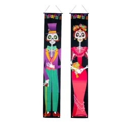 2 BANNIÈRES TISSU JOUR DES MORTS COUPLE 180X30CM
