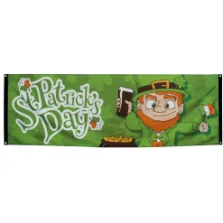 BANNIÈRE ST PATRICK LEPRECHAUN IRLANDE 74X220CM