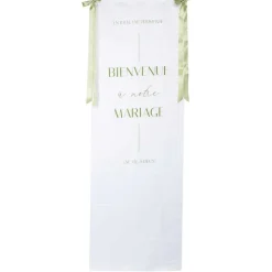 BANNIÈRE TISSU MARIAGE JARDIN FRANÇAISE 68CMX2M
