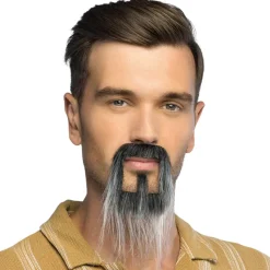 BARBE GRISONNANTE ASIE POSTICHE AUTOCOLLANT HOMME