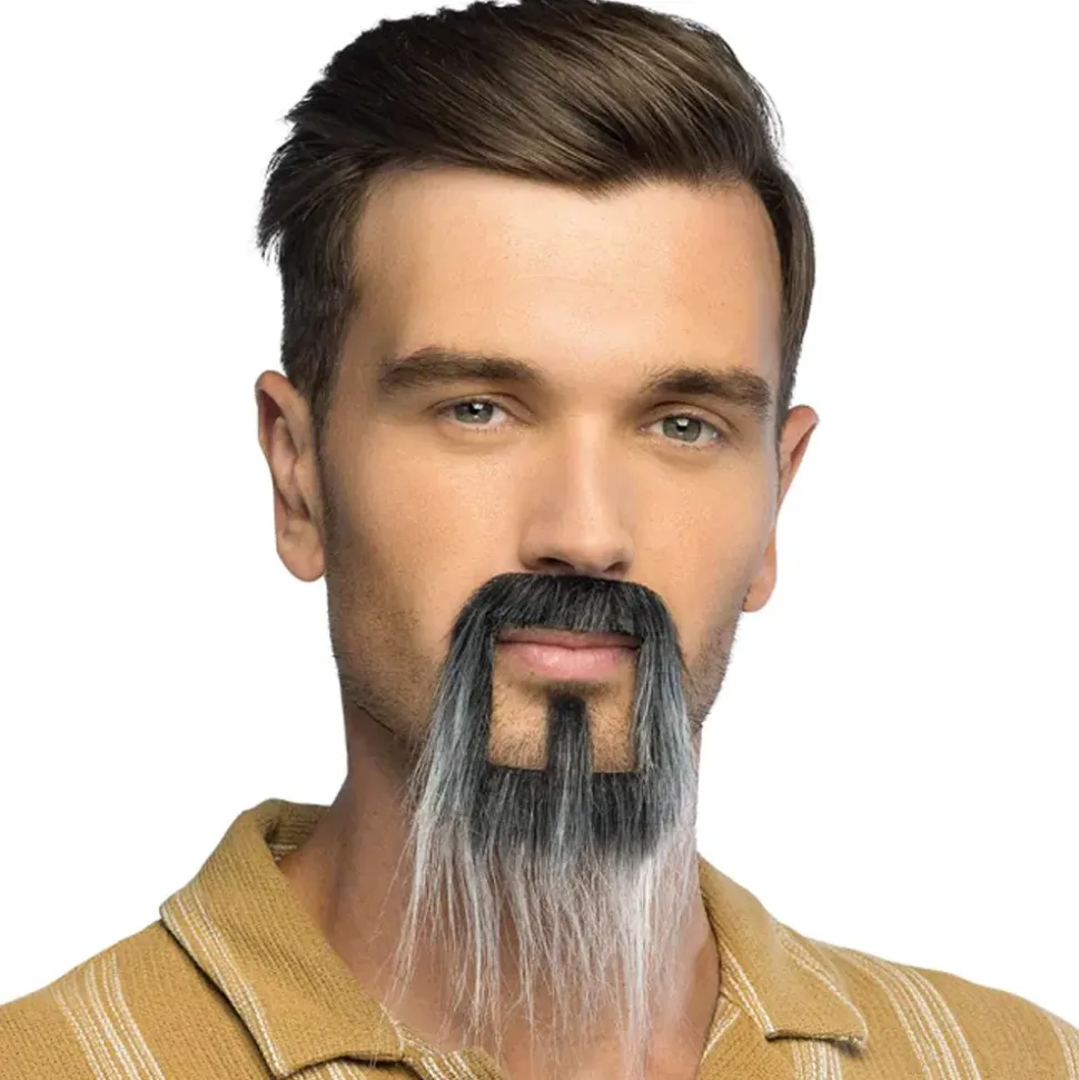 BARBE GRISONNANTE ASIE POSTICHE AUTOCOLLANT HOMME