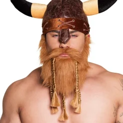 BARBE ROUSSE VIKING AVEC TRESSES