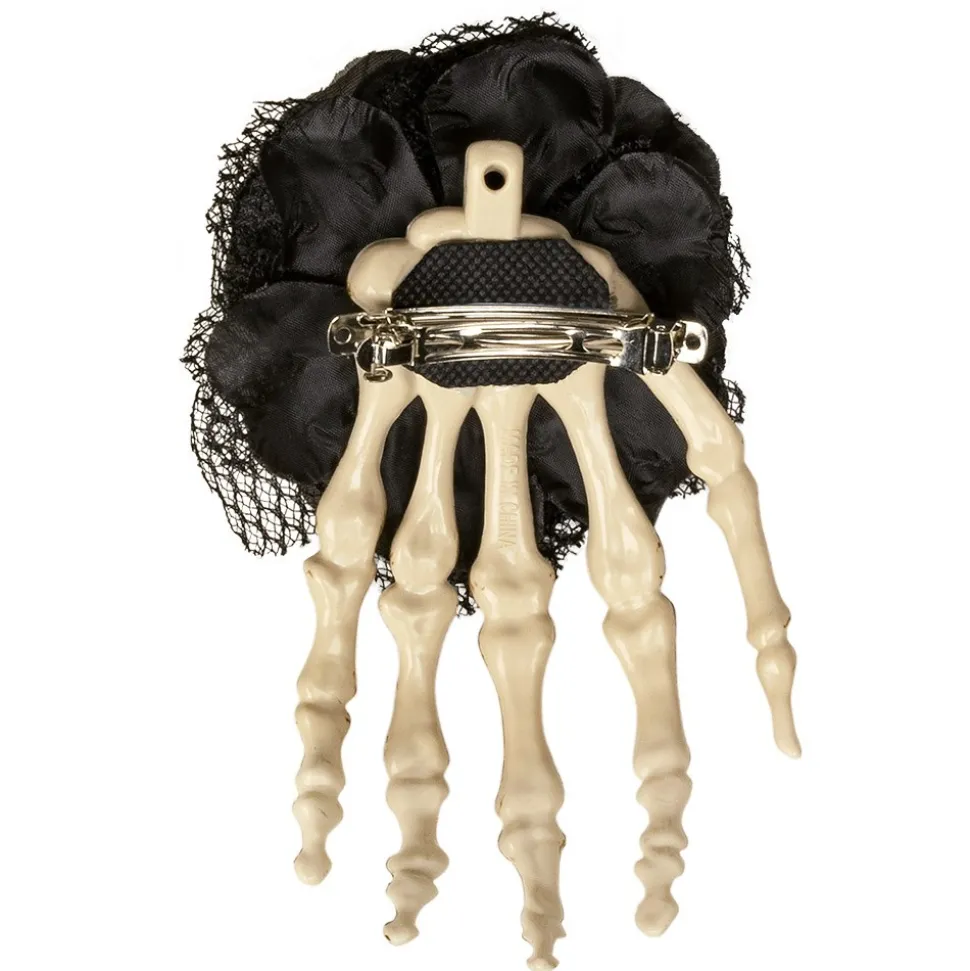 BARETTE CHEVEUX MAIN DE SQUELETTE