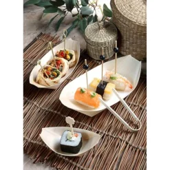 50 BARQUETTES AMUSE-BOUCHES BOIS 14X8CM NATUREL