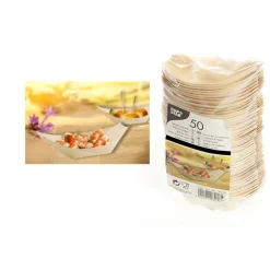 50 BARQUETTES AMUSE-BOUCHES BOIS 14X8CM NATUREL