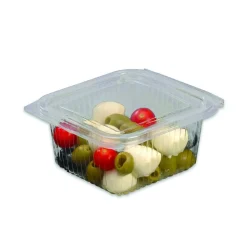 50 BARQUETTES À CHARNIÈRES 250ML TRANSPARENT