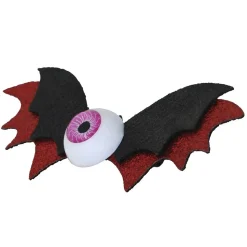 2 BARRETTES CHAUVE-SOURIS IL 10CM ROUGE NOIR