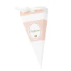 10 BERLINGOTS CARTON BAPTÊME 5X12X5CM BLANC ROSE