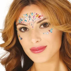 BIJOUX DE PEAU ADHÉSIF VISAGE MULTICOLORE FEMME