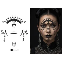 BIJOUX DE PEAU ADHÉSIF VISAGE VAUDOU PAILLETTES