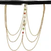 BIJOUX JAMBE CHAÎNE DORÉE PIERRES COLORÉES ADULTE